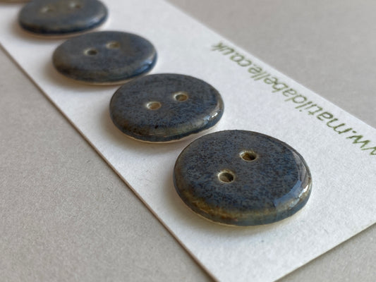 Buttons set of 5 Round 20mm Handmade Ceramic Buttons