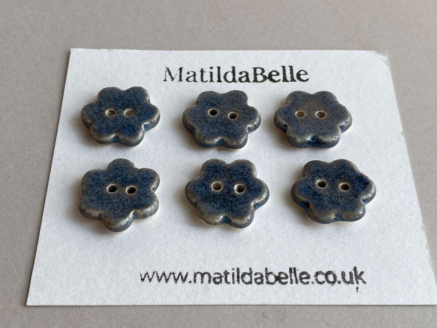 Buttons set of six flower 20mm handmade ceramic buttons choice of colours
