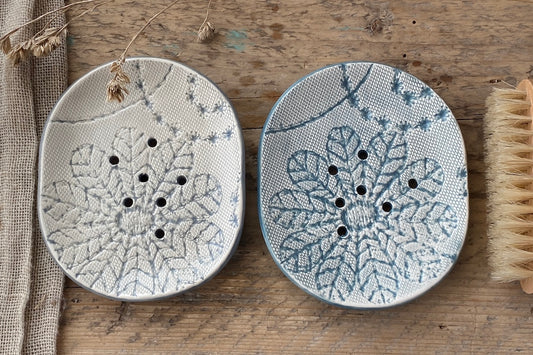 Handmade Ceramic Crochet Soap Dish