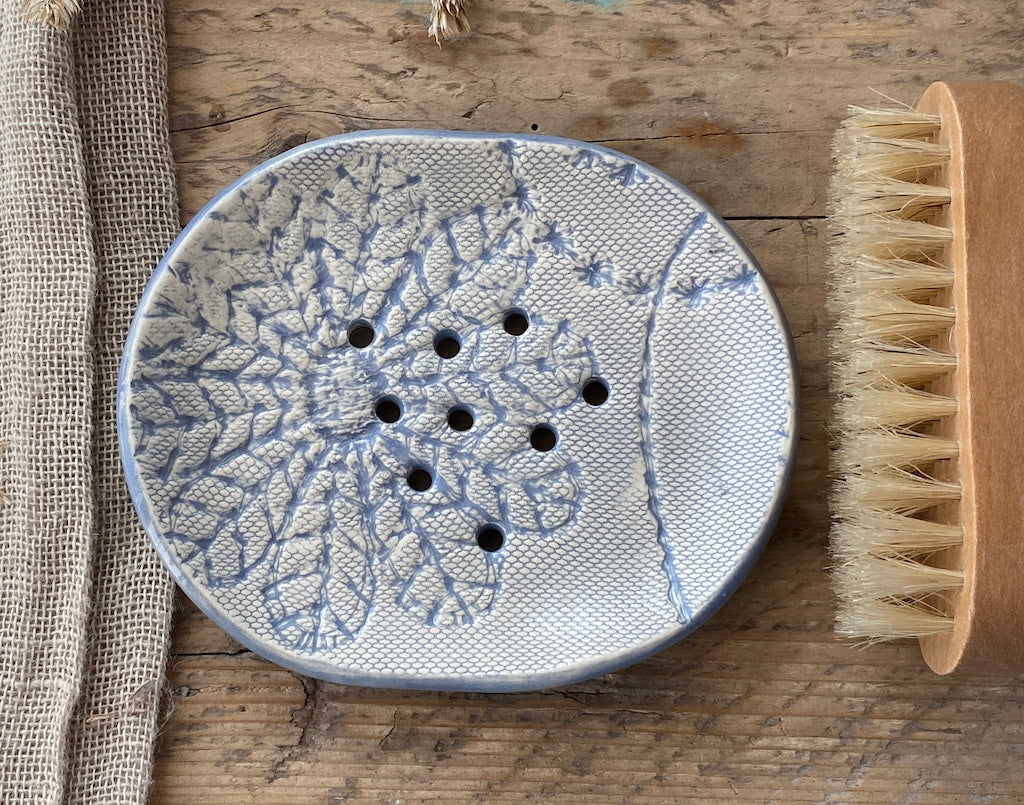 Handmade Ceramic Crochet Soap Dish