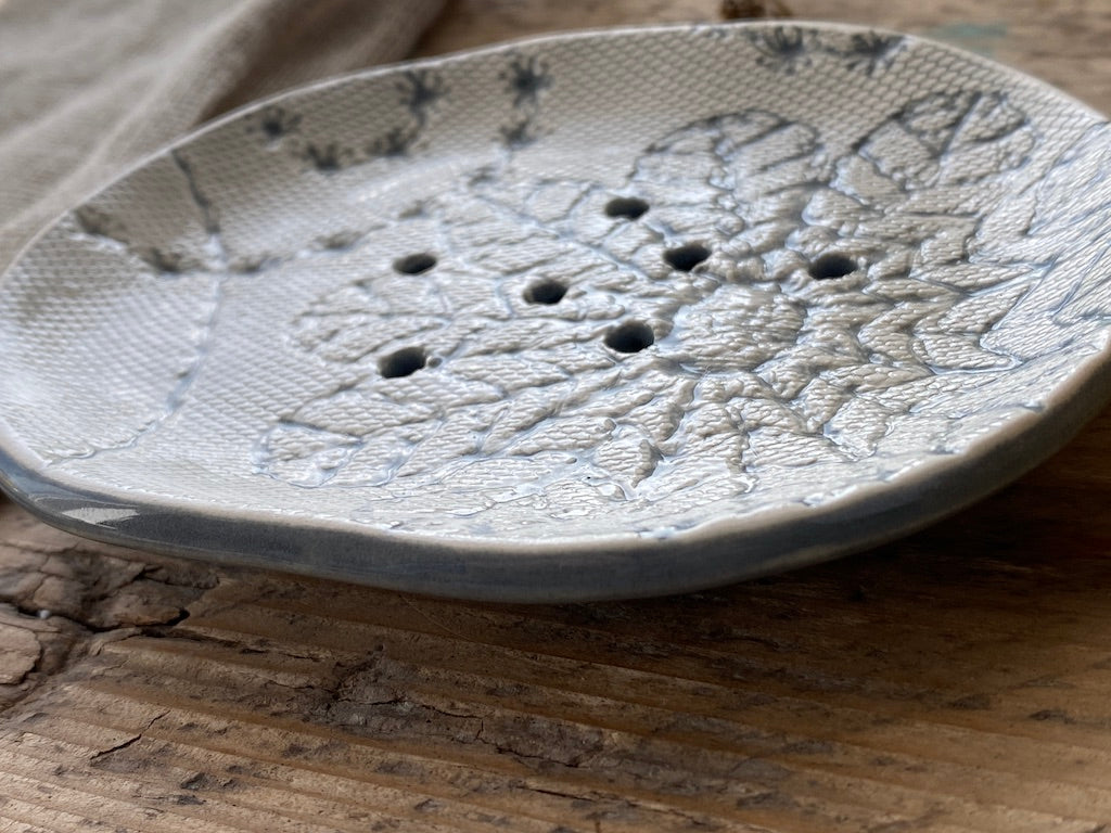 Handmade Ceramic Crochet Soap Dish