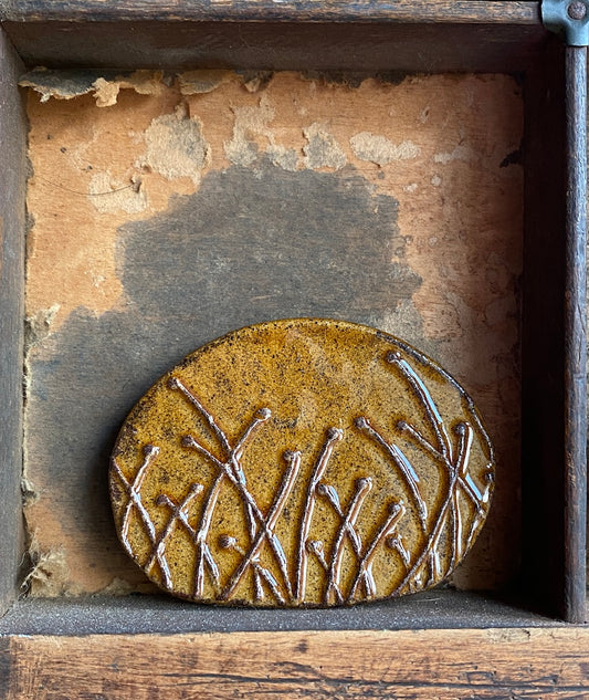 Handmade Ceramic Botanical Brooch choice of two colours