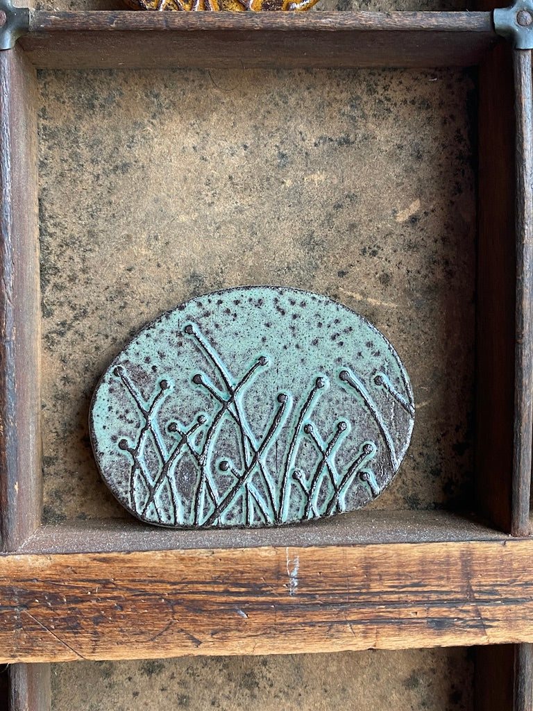 Handmade Ceramic Botanical Brooch choice of two colours