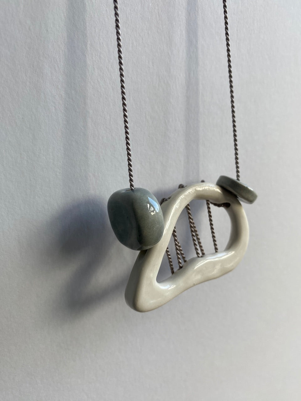 Handmade Ceramic Statement Pendant Necklace -