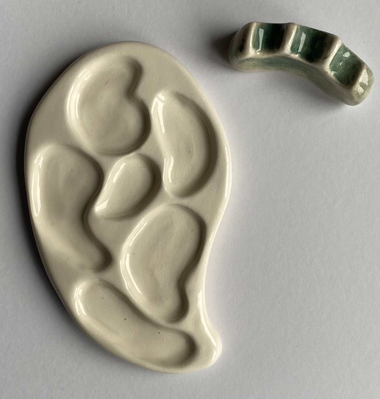 Ceramic Paint Palette with Brush Holder