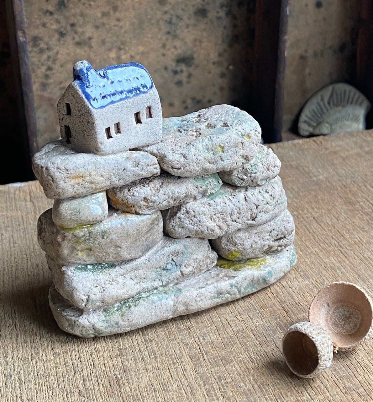 Mini Dry Stone Wall with Village House