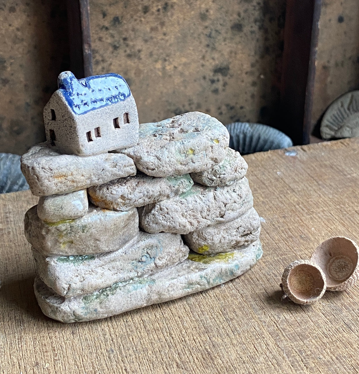 Mini Dry Stone Wall with Village House