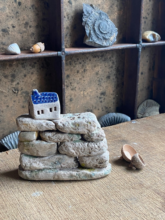 Mini Dry Stone Wall with Village House