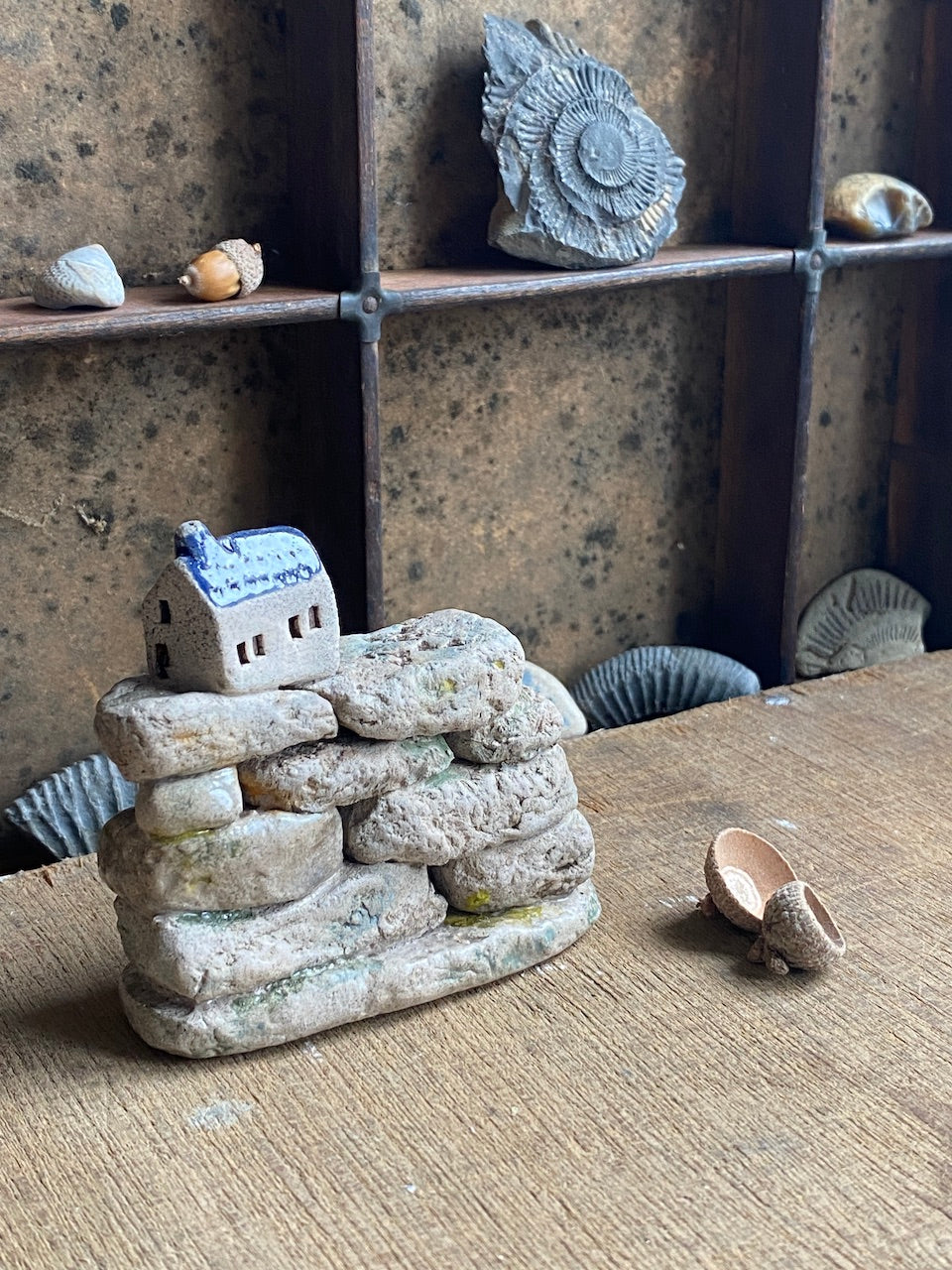 Mini Dry Stone Wall with Village House