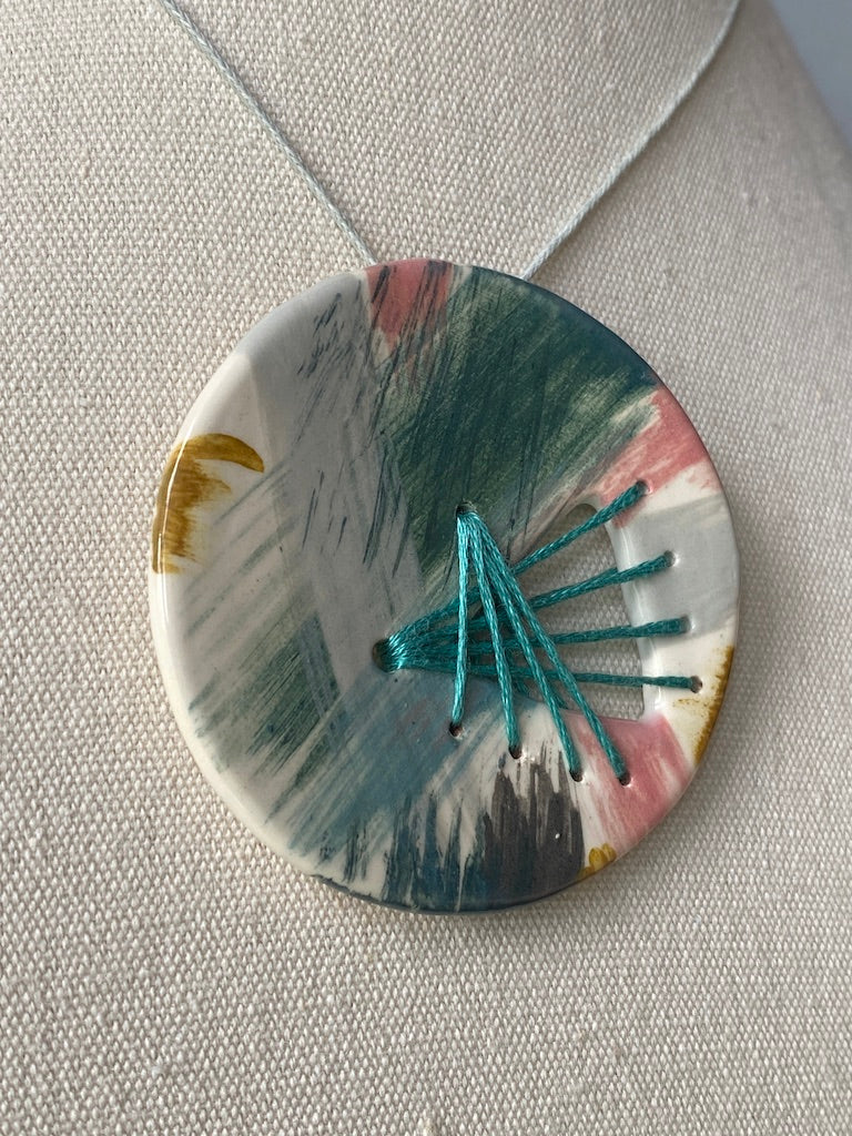 Handmade Ceramic Statement Pendant - Large Round *reduced