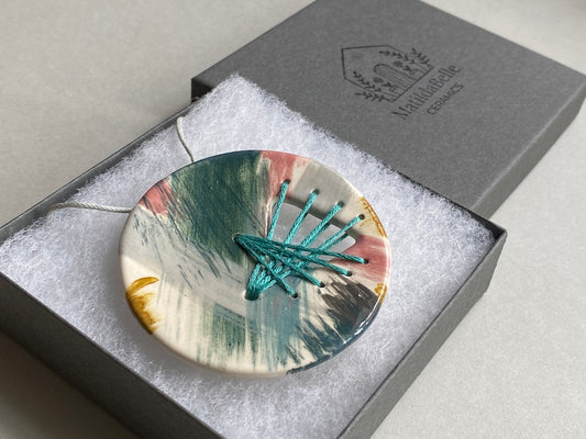 Handmade Ceramic Statement Pendant - Large Round *reduced