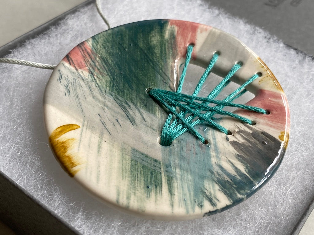 Handmade Ceramic Statement Pendant - Large Round *reduced