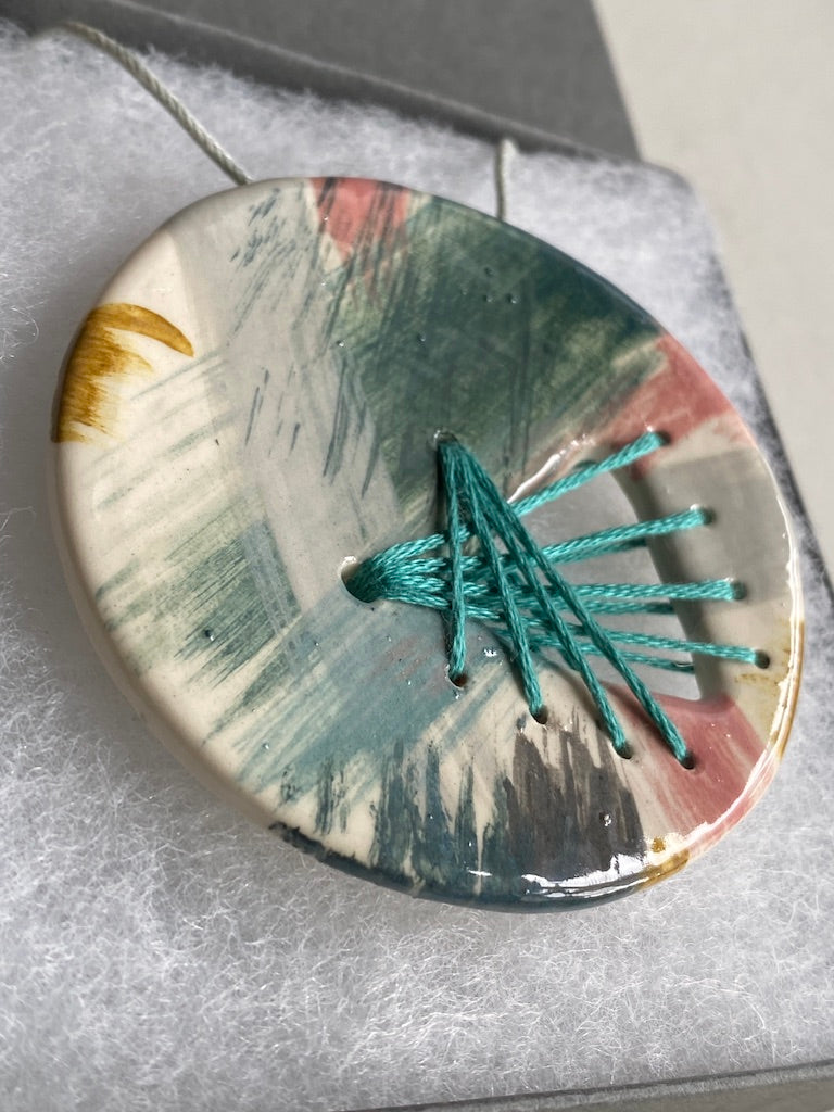 Handmade Ceramic Statement Pendant - Large Round *reduced