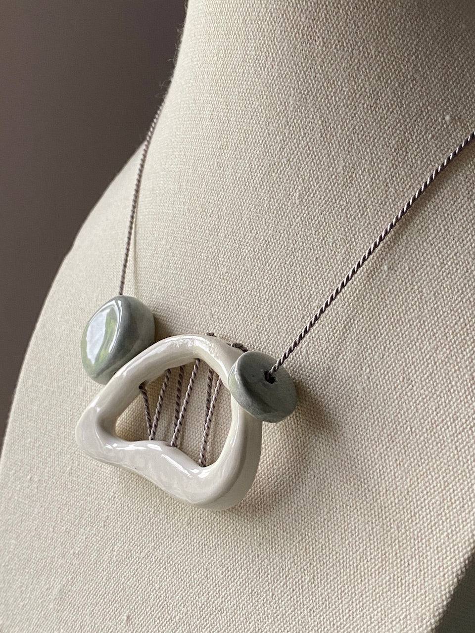 Handmade Ceramic Statement Pendant Necklace -