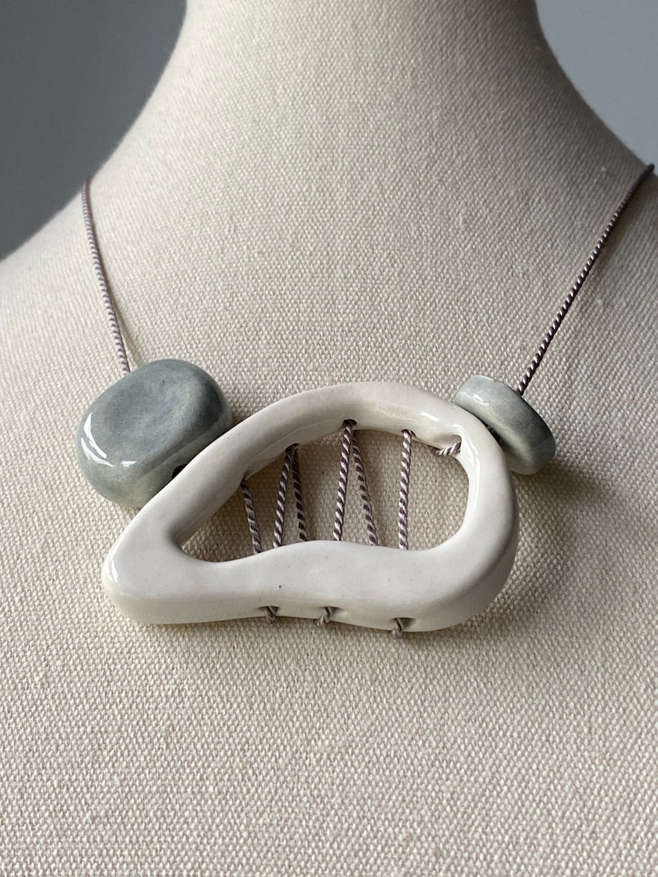 Handmade Ceramic Statement Pendant Necklace -