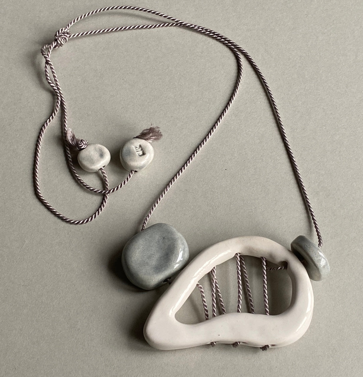 Handmade Ceramic Statement Pendant Necklace -