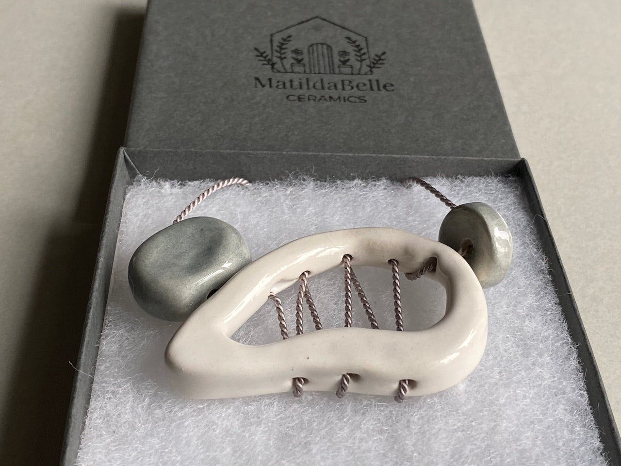 Handmade Ceramic Statement Pendant Necklace -