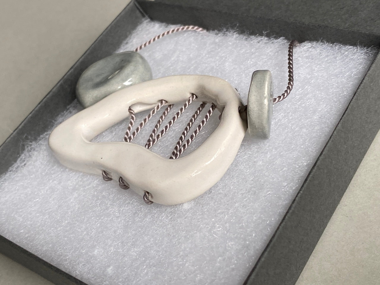 Handmade Ceramic Statement Pendant Necklace -