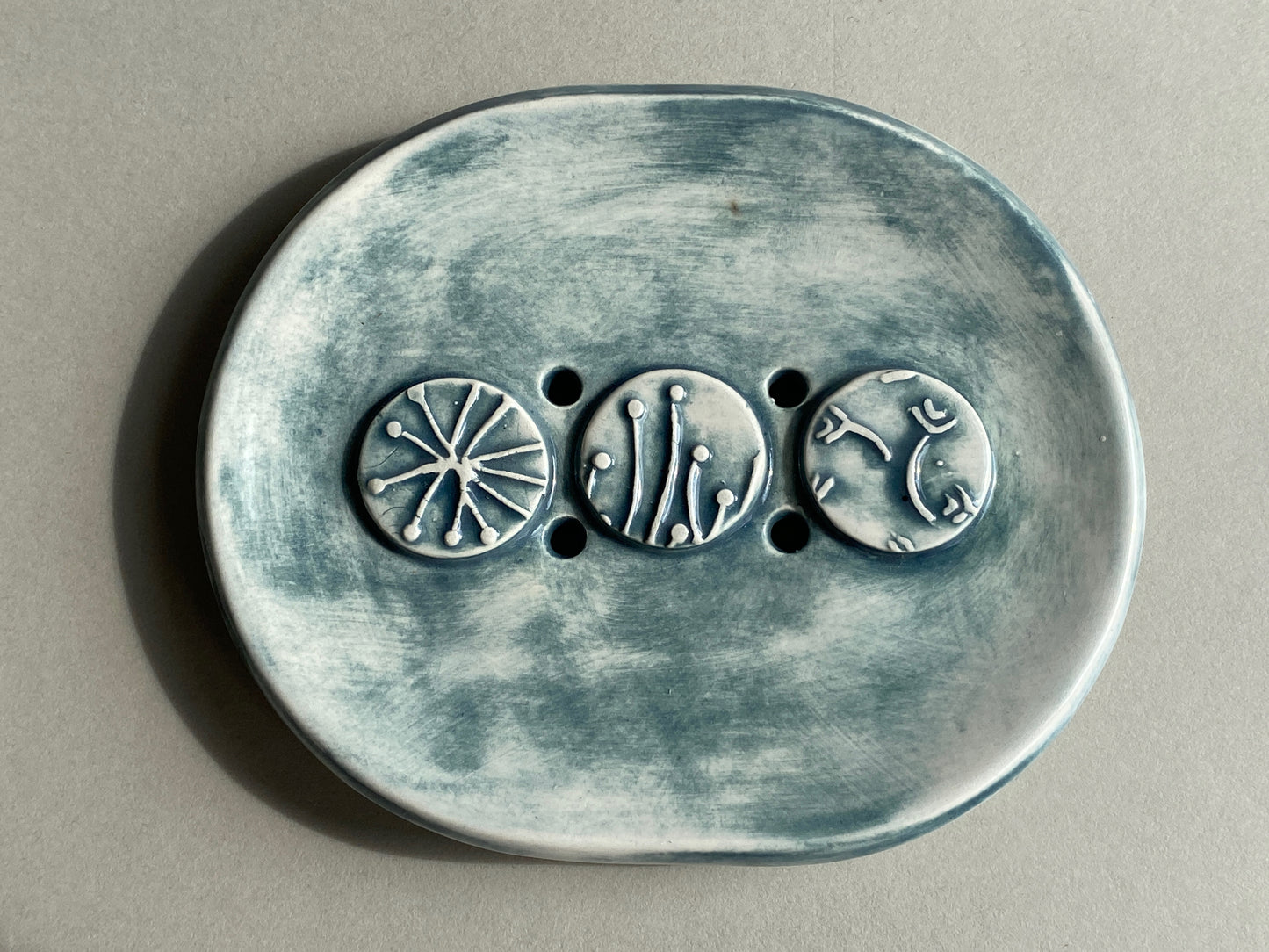 Handmade Oval Ceramic Soap Dish