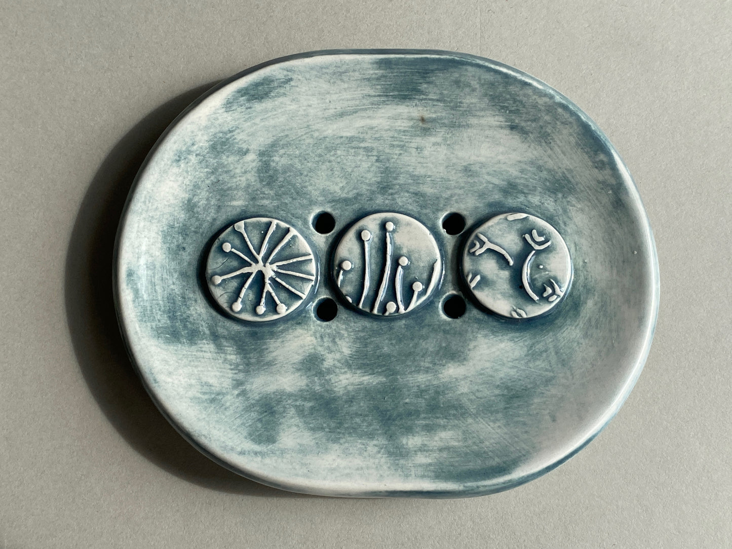 Handmade Oval Ceramic Soap Dish