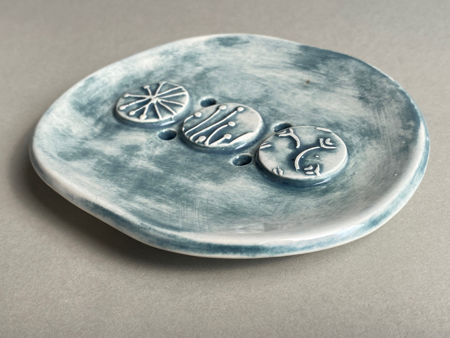 Handmade Oval Ceramic Soap Dish