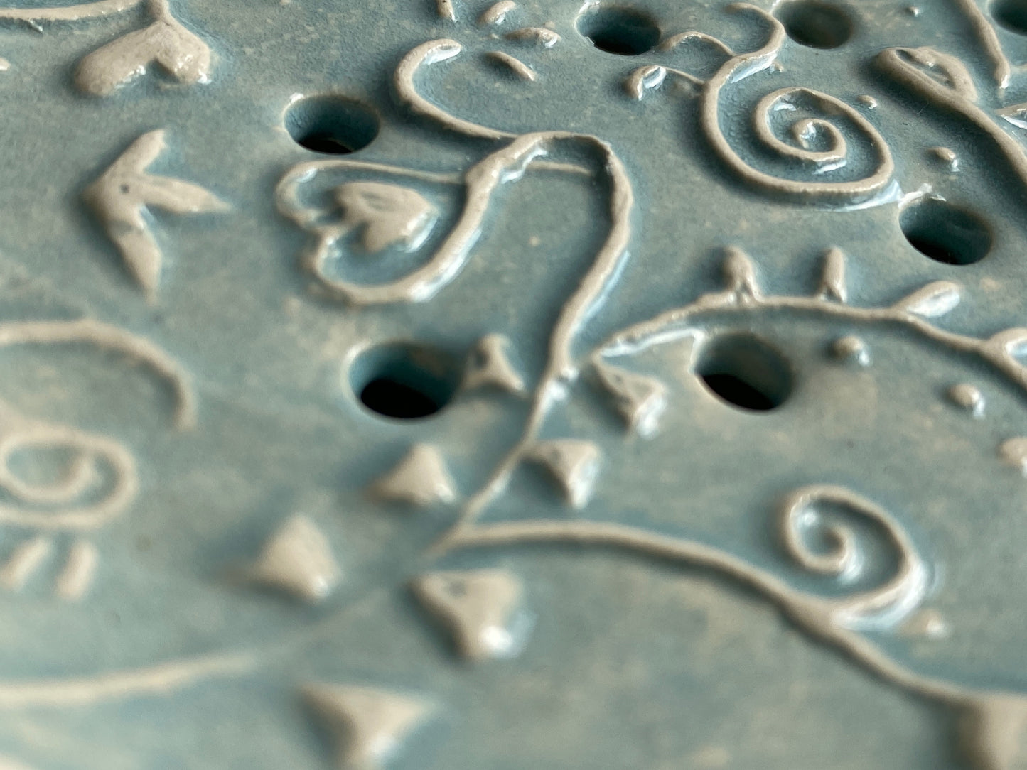 Handmade Oval Ceramic Botanical Soap Dishes large