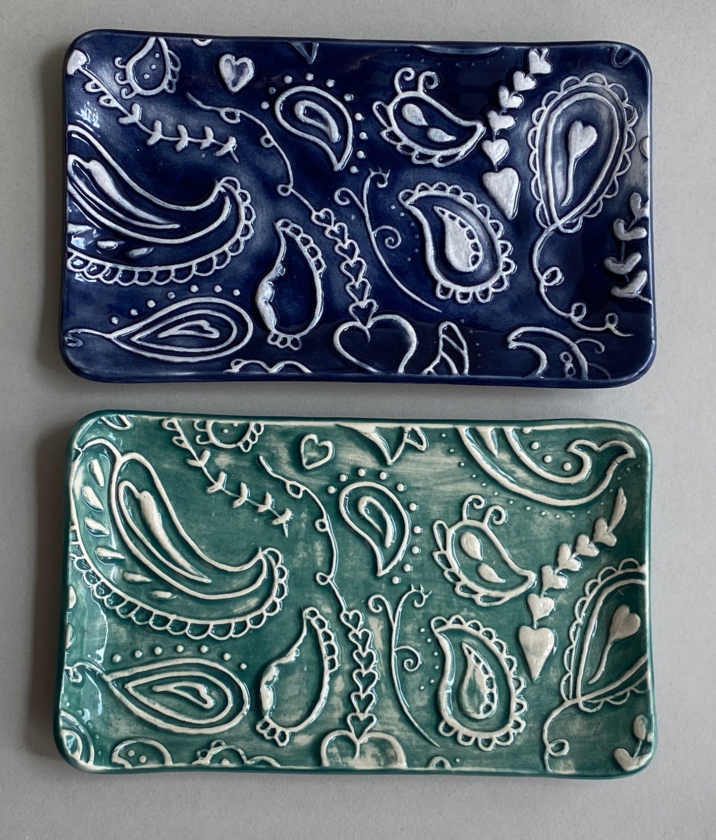 Handmade Rectangular Ceramic Trinket Trays