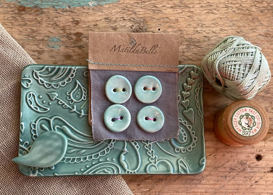 Pottery trinket tray-Needle Minder- Handmade Pottery Buttons Gift Box