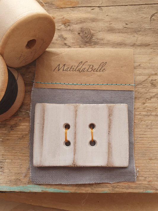 Large Chunky Stoneware Rectangular Button 65mm x 43mm