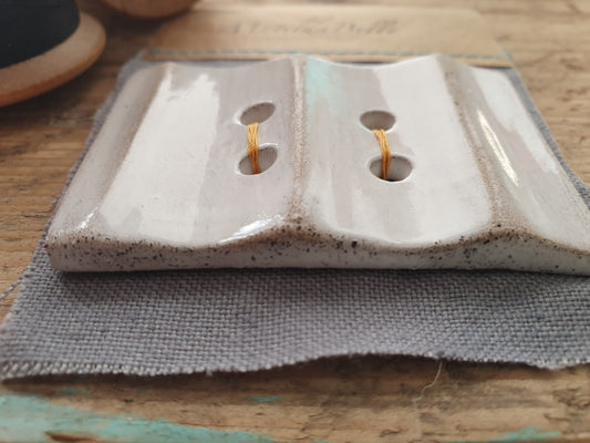 Large Chunky Stoneware Rectangular Button 65mm x 43mm