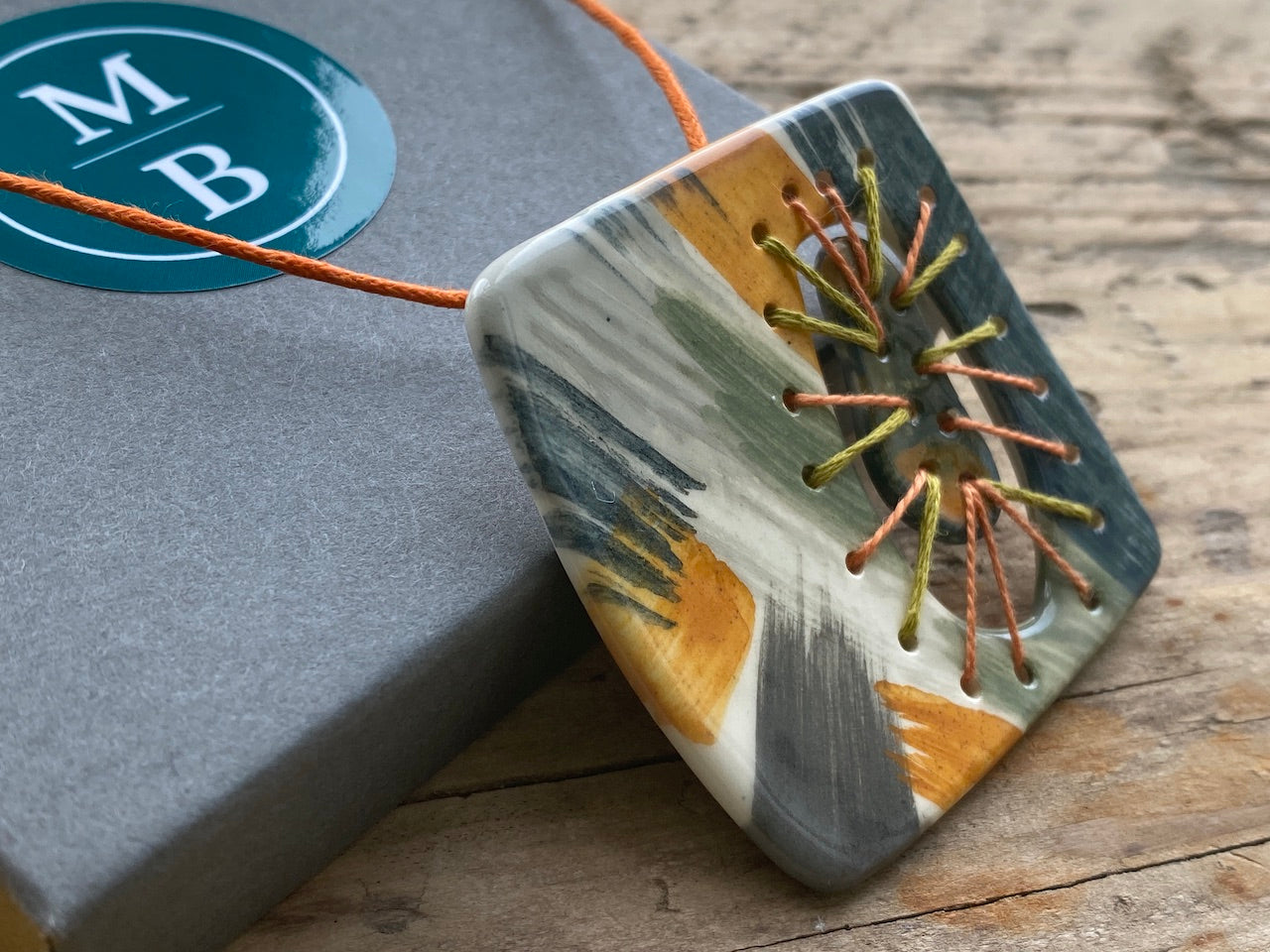Handmade Ceramic Fragments Statement Pendant