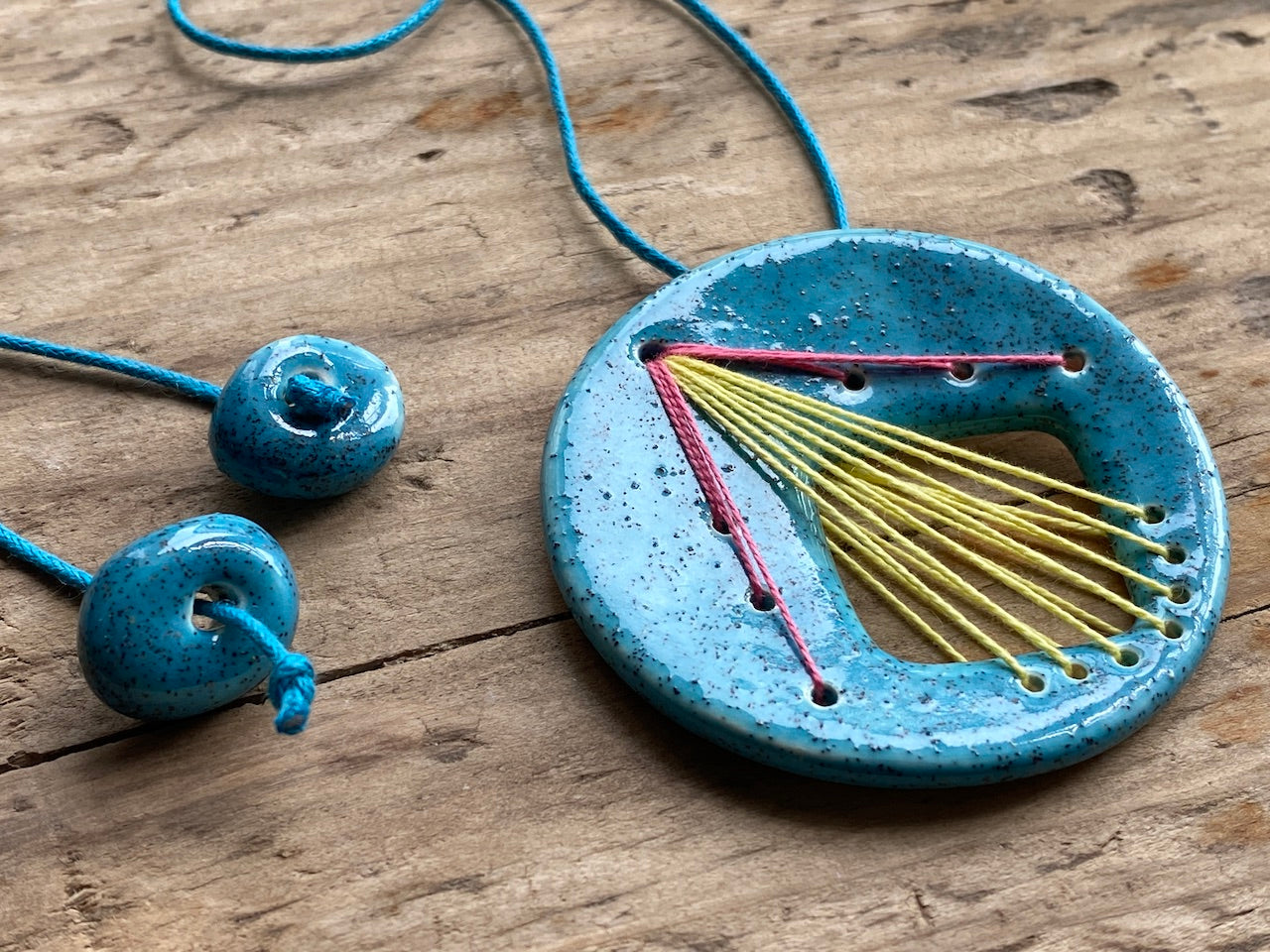 Handmade Ceramic Statement Pendant Necklace