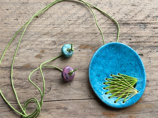Handmade Ceramic Statement Pendant Necklace