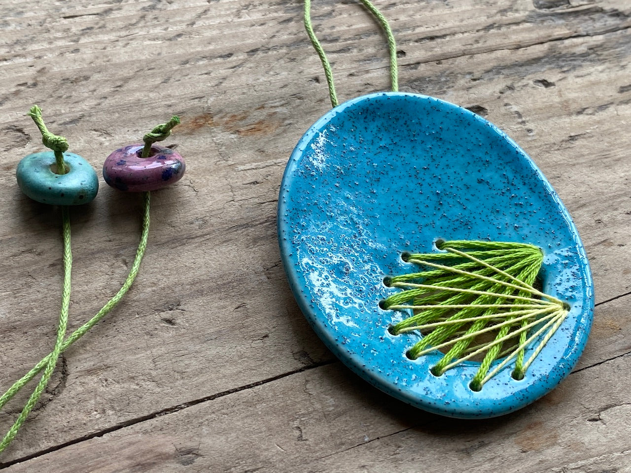 Handmade Ceramic Statement Pendant Necklace