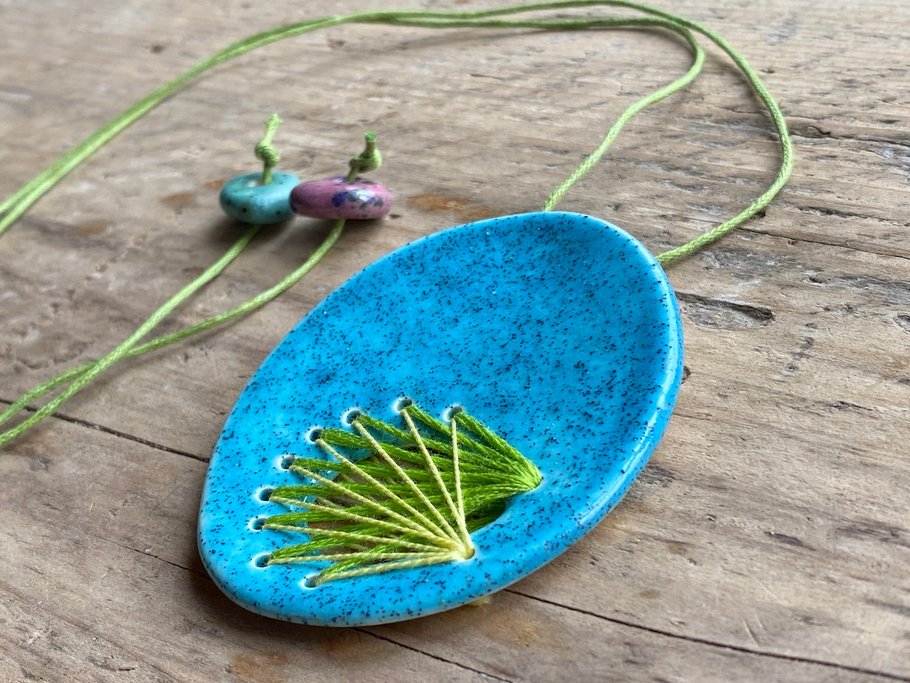 Handmade Ceramic Statement Pendant Necklace