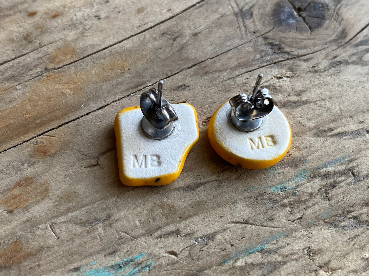 Handmade Mismatched Ceramic Hypoallergenic Stud Earrings