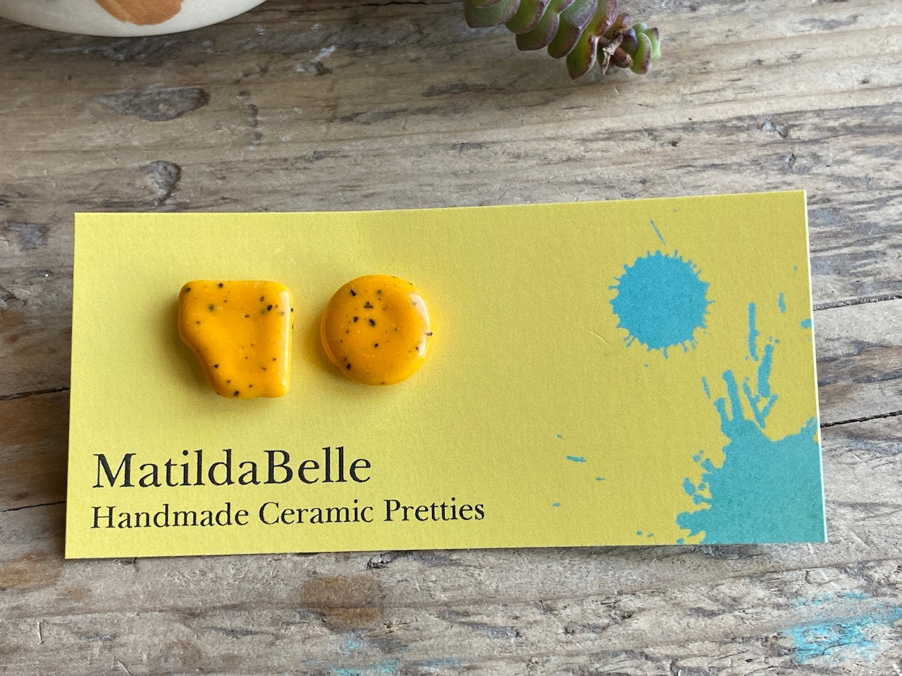 Handmade Mismatched Ceramic Hypoallergenic Stud Earrings