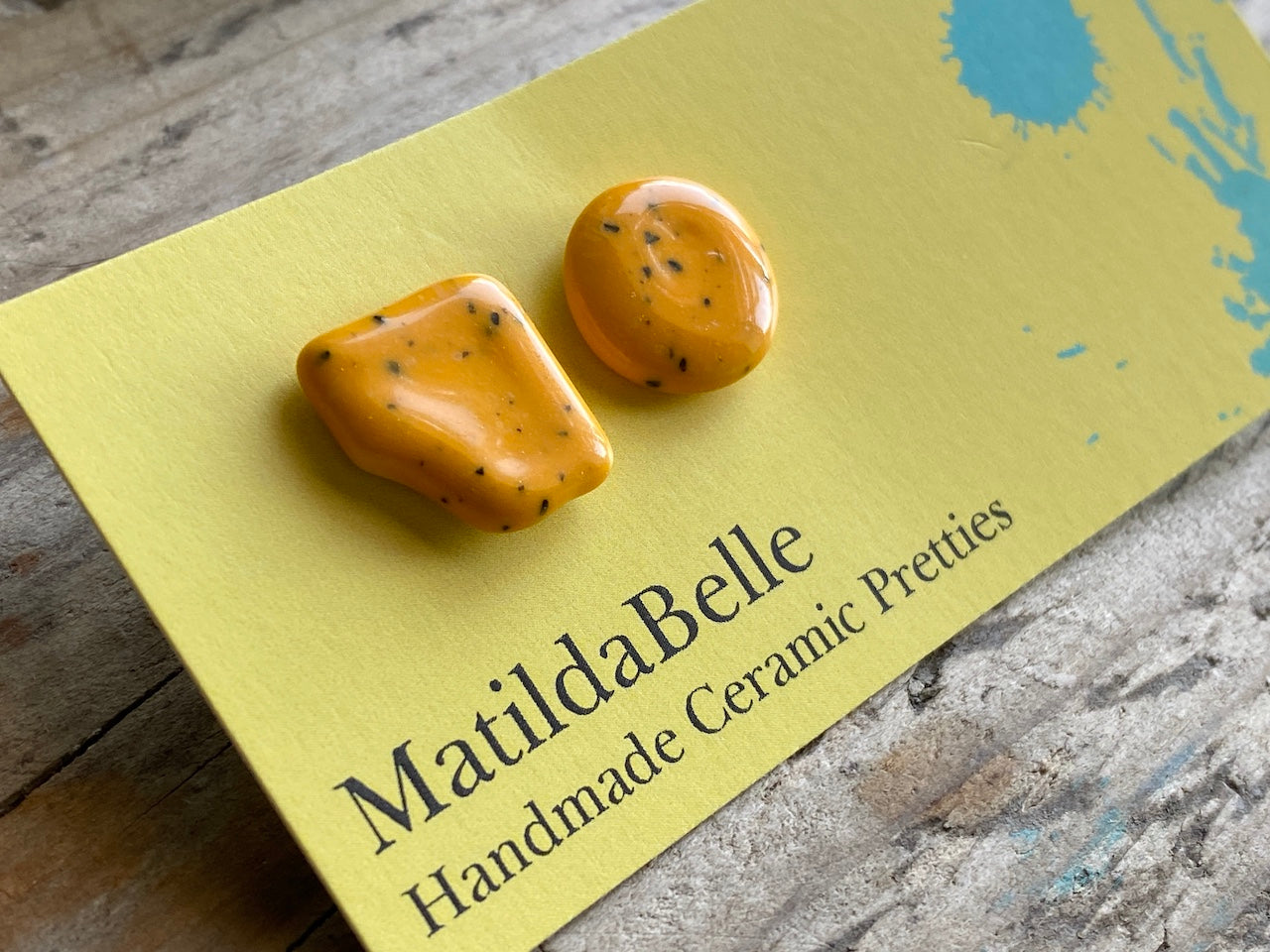 Handmade Mismatched Ceramic Hypoallergenic Stud Earrings