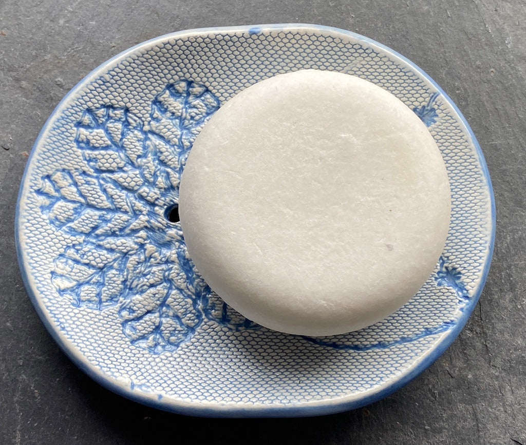 Handmade Blue Ceramic Soap Dish