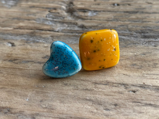 Handmade Mismatched ceramic earrings, postage included