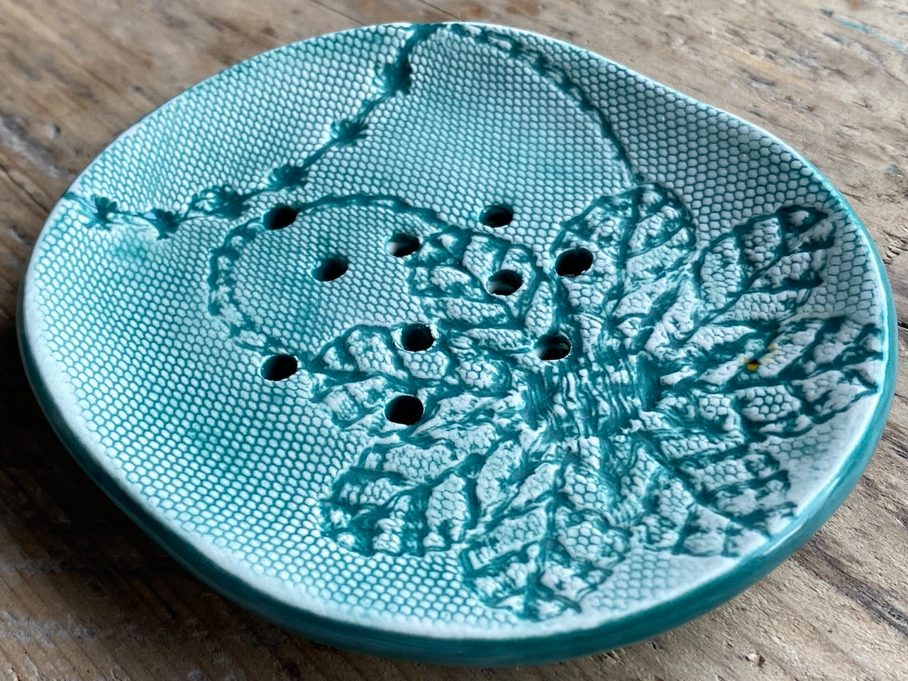Handmade Ceramic Green Soapdish