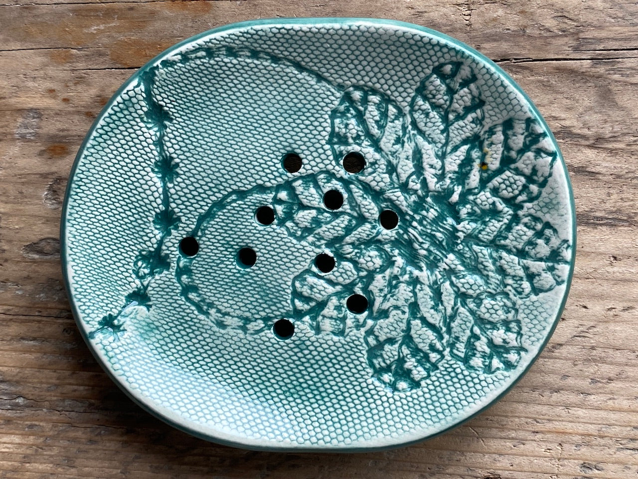 Handmade Ceramic Green Soapdish