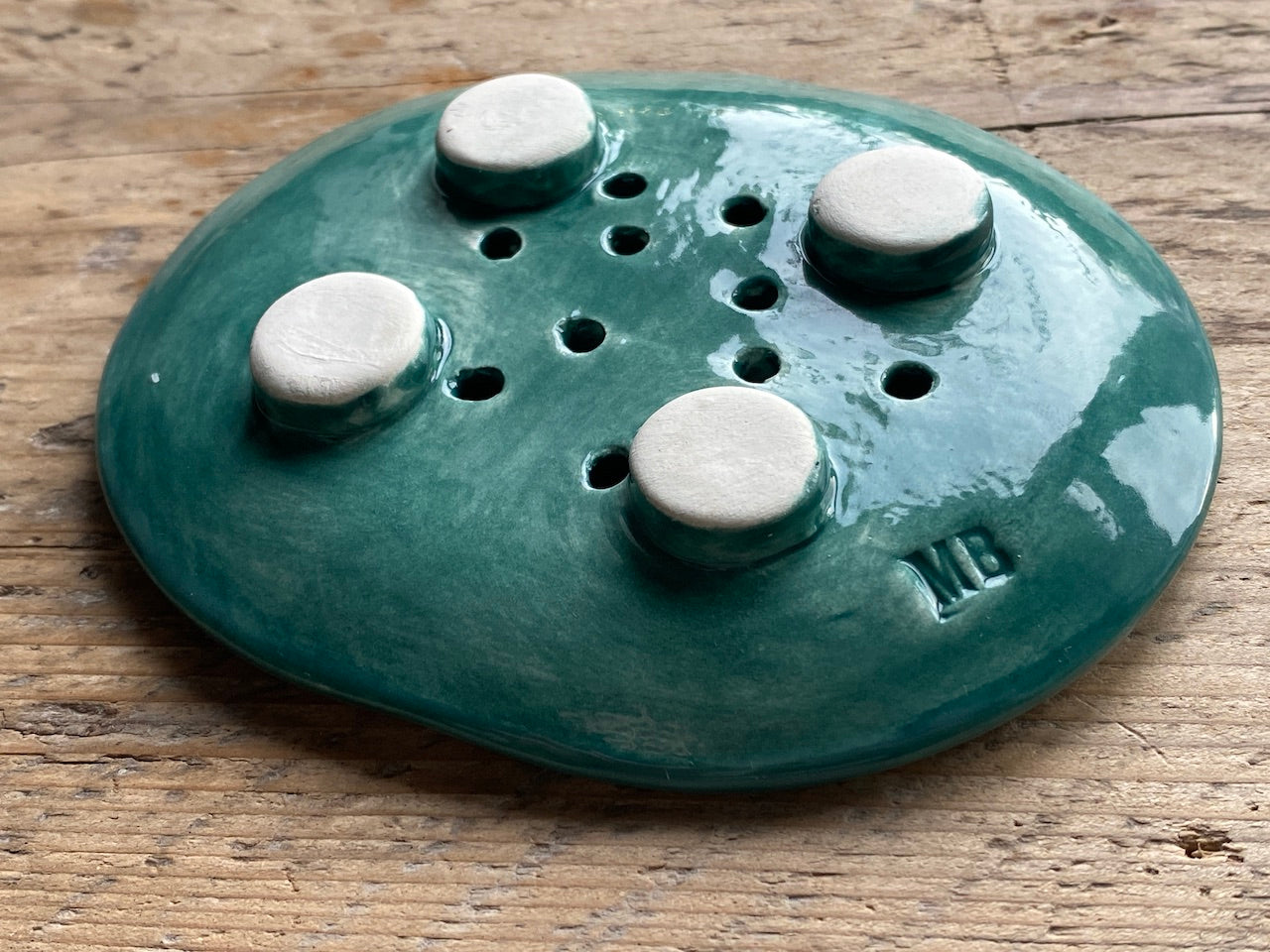Handmade Ceramic Green Soapdish