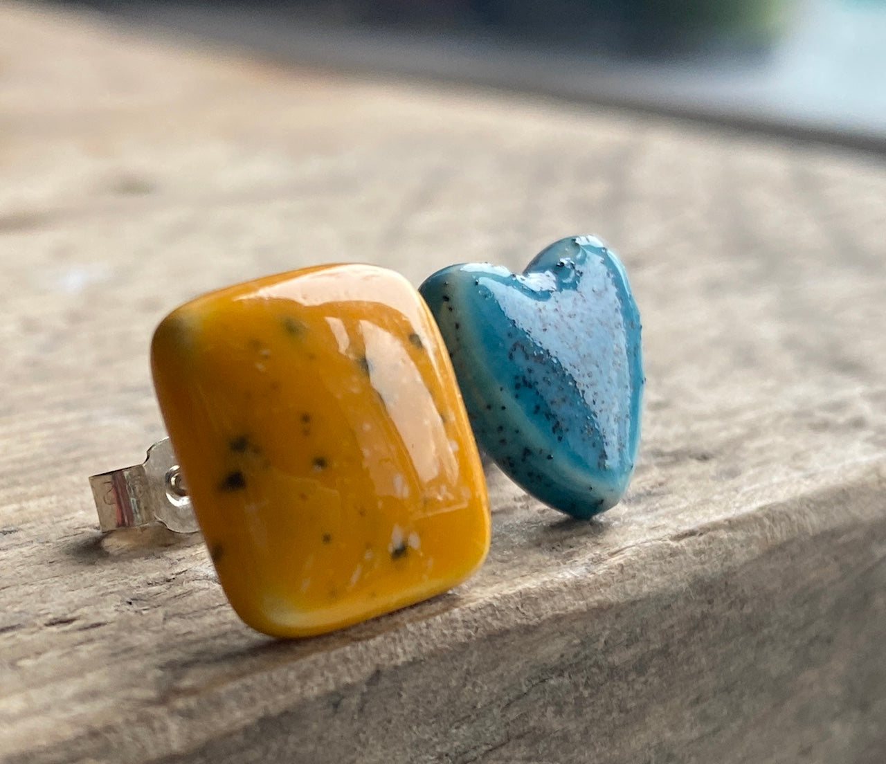 Handmade Ceramic and Silver Stud earrings p&p included