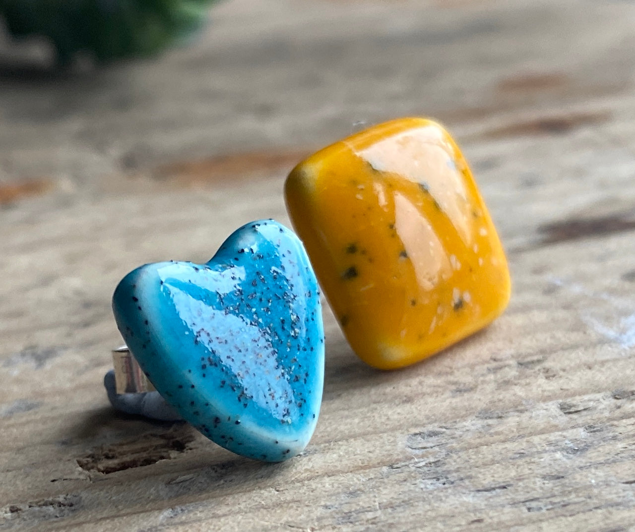 Handmade Ceramic and Silver Stud earrings p&p included
