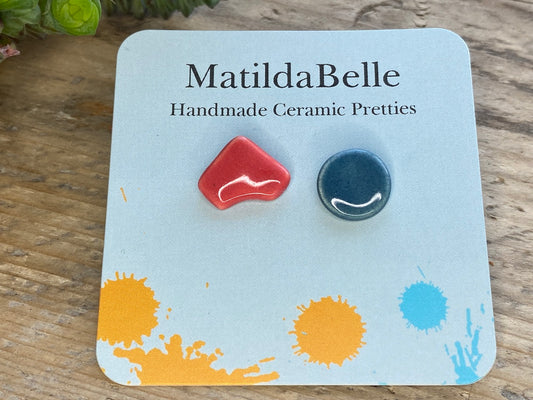 Handmade Mismatched Hypoallergenic Stud Earrings