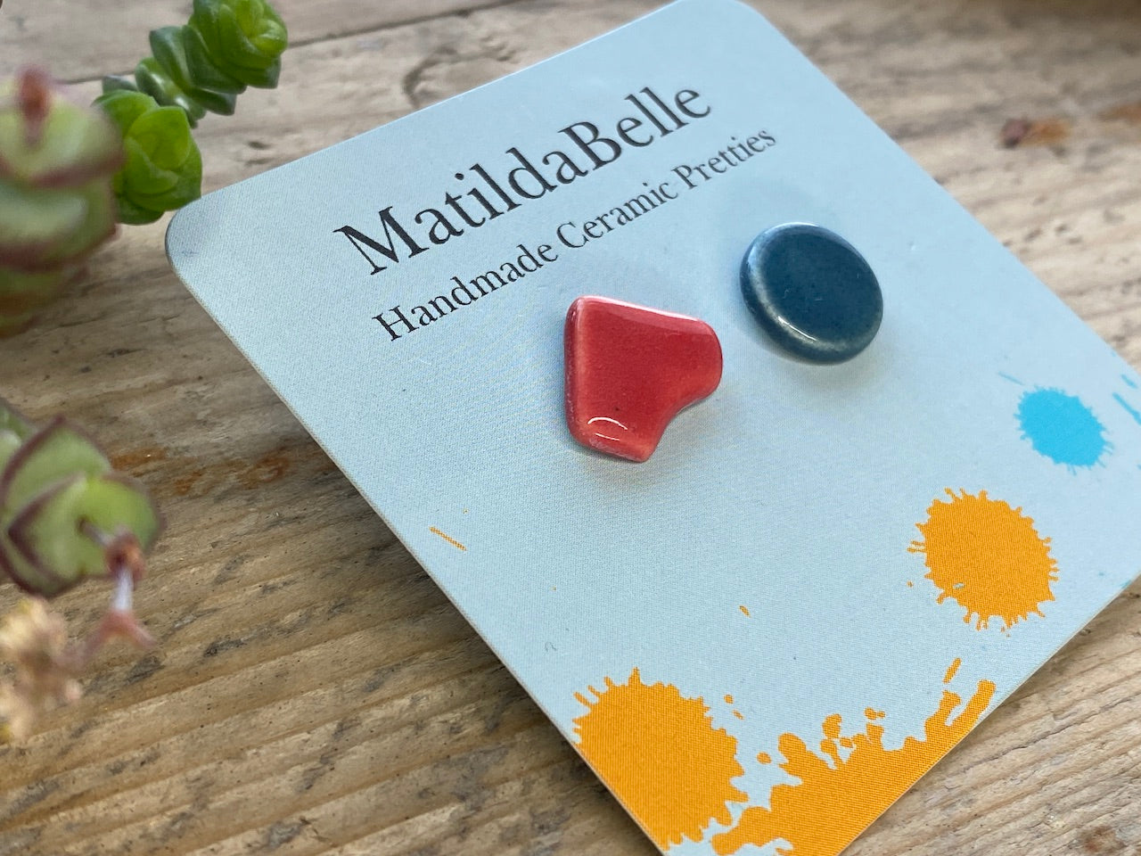Handmade Mismatched Hypoallergenic Stud Earrings