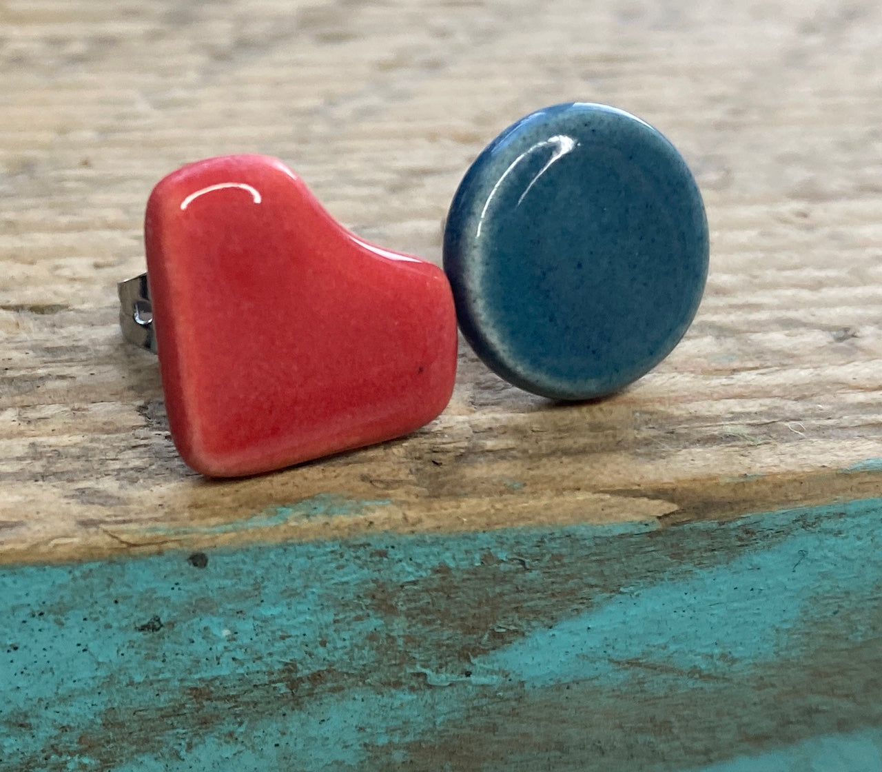 Handmade Mismatched Hypoallergenic Stud Earrings