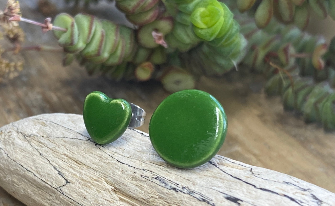 Handmade Ceramic Hypoallergenic Mismatched Stud Earrings