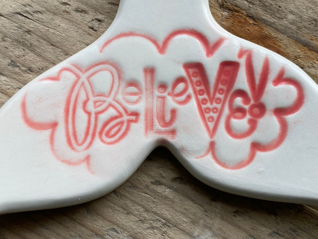 Sale : Handmade Pink and white Mermaids Tail Hanging